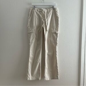 American Eagle Cargo Pants Women’s 12 Long Classic Boot Cut Stretch Canvas Cream